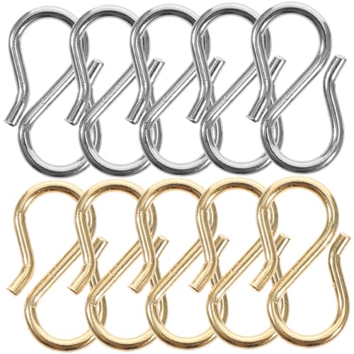 Lurrose 10 Stück Teiliges Edelstahl S form Schmuckverschluss Langlebig Rostfrei Leichtes DIY Armband und Halsketten Verbinder Zubehör für Schmuckherstellung und Bastelprojekte von Lurrose