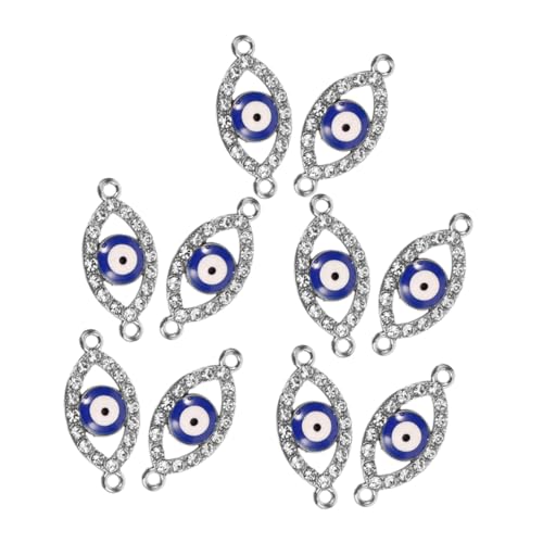 Lurrose 10 Stück Teiliges Evil Eye Connector Charms Strassbesetzte Auge Perlen Legierungsanhänger für Diy Armband Halskette Schmuckherstellung Vielseitige Schmuckverbinder für Kreative von Lurrose