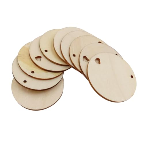 Lurrose 10 Stück Teiliges Holzherzen Diy Holzpendants mit Loch für Hängedekoration für Hochzeiten Partys und Bastelprojekte Cafés und Geschäften von Lurrose