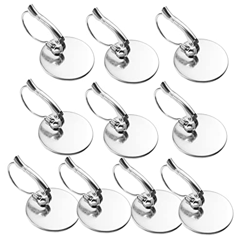 Lurrose 10 Stück Teiliges Ohrhaken mit Runder Schmuckbasis DIY Ohrring Trays für Schmuckherstellung Stabile und Langlebige Ohrschlaufen für Personalisierte Designs von Lurrose
