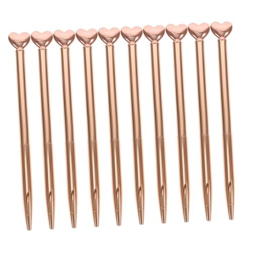 Lurrose 10 Stück Teiliges Roségold Metall Kugelschreiber mit Medium Spitze Kreative Herz Designs für Valentinstag Hochzeitsgeschenke Brautparty und Tägliches Schreiben von Lurrose