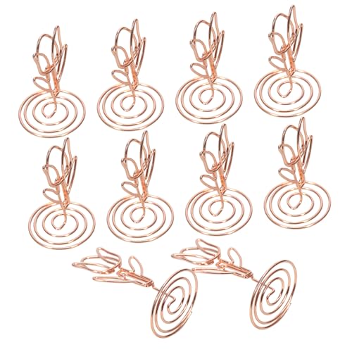 Lurrose 10 Stück Teiliges Tischkartenhalter Tulpenform Stabile Memo und Fotoclips in Roségold Vielseitig für Hochzeit Geburtstag Platzsparend und Dekorativ von Lurrose