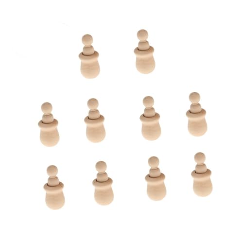 Lurrose 10 Stück Teiliges Unbemalte Holzpuppen DIY Holzfiguren zum Bemalen Natürliche Holzdeko zum Basteln und Dekorieren für Familie und Bekannte von Lurrose