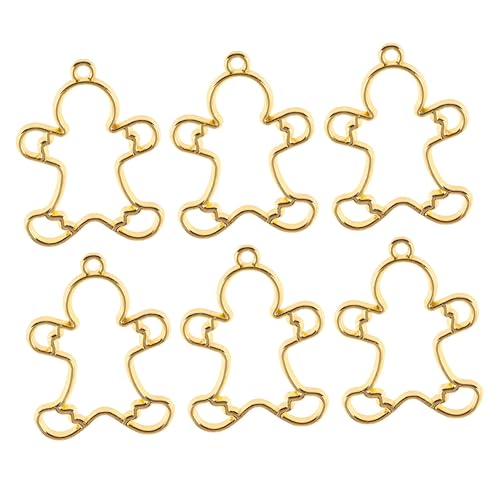 Lurrose 10 Stück Teiliges Weihnachtsanhänger Metall Offener Rückrahmen für Schmuckdesign Leicht und Langlebig für Armbänder und Ohrringe Weihnachtsstil Gingerbread Design für Diy von Lurrose