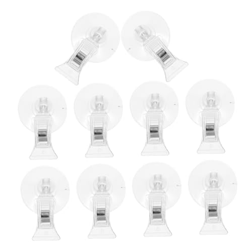 Lurrose 10 Stück Transparente Preisschild Clips mit Saugnapf Halter für Werbung Etiketten und Merchandise Anzeigen im Supermarkt und Einzelhandel von Lurrose