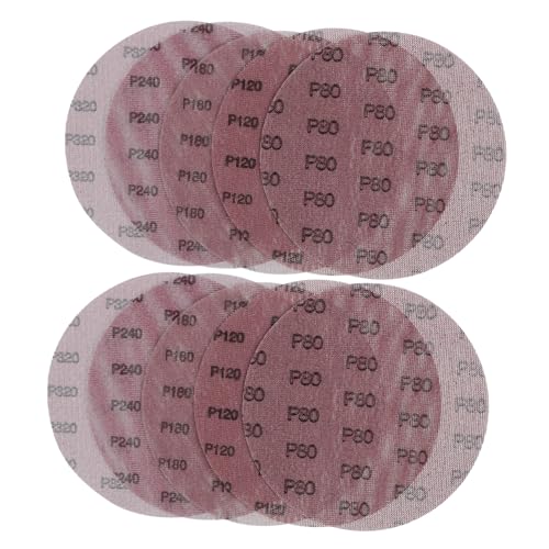 Lurrose 10 Stück Trockenbau-schleifpapier, Klett-schleifscheiben, Rundes Sandpapier, Poliersandscheiben, Trockenbau-schleifpads, Körnung 80–320 von Lurrose