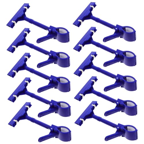Lurrose 10 Stück Verstellbare Kunststoff Clip Halter für Preisschilder T Förmige Schilderhalter für Supermarkt und Einzelhandel Langlebige und Vielseitige Merchandising Lösung Blau von Lurrose