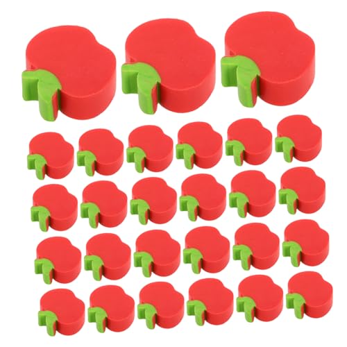 Lurrose 100 Stück Apfel-Radiergummi Whiteboard-Radierer Mini-Radiergummis für den Schulanfang winzig basteln für mini radiergummi Radiergummis für Bulk Mini-Radierer rot von Lurrose