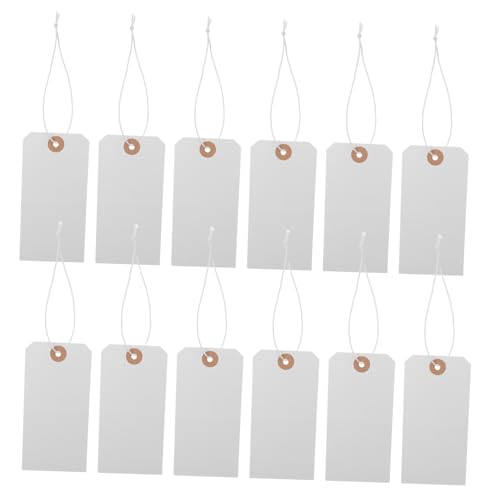 Lurrose 100 Stück Blanko Kleidungsetiketten mit Draht Beschreibbare Papieretiketten für Schuhe und Taschen für Individuelles und Produktkennzeichnung von Lurrose
