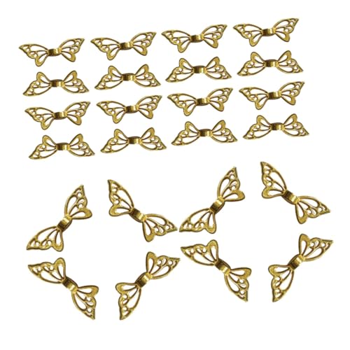 Lurrose 100 Stück Haarschmuck mit Schmetterlingsanhänger Flügel Halskette Party weihnachten weihnachsgeschenk Frauen Anhänger Charme Schmetterling zum Aufhängen Legierung Golden von Lurrose