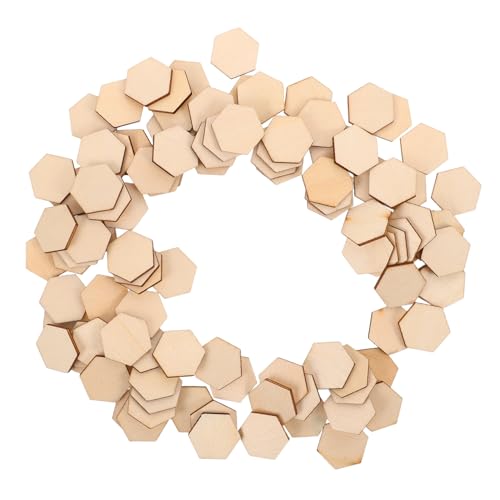 Lurrose 100 Stück Holzkunstwerk Leere Holzverzierungen Urlaub Holzausschnitt Sechseckige Bretter Sechseckige Holzspäne Holzhandwerk Zum Bemalen Holzspäne Selber Machen Holzschild Beige von Lurrose