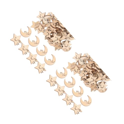 Lurrose 100 Stück Holzsterne und Mondformen für Kreative Bastelprojekte Gemischte Formen für Kinderhandwerk und Dekoration für Partys und Besondere Anlässe Lurrose 100 Stück Holzsterne und Mondformen für Kreative Bastelprojekte Gemischte Formen für Kinderhandwerk und Dekoration für Partys und Besondere Anlässe von Lurrose