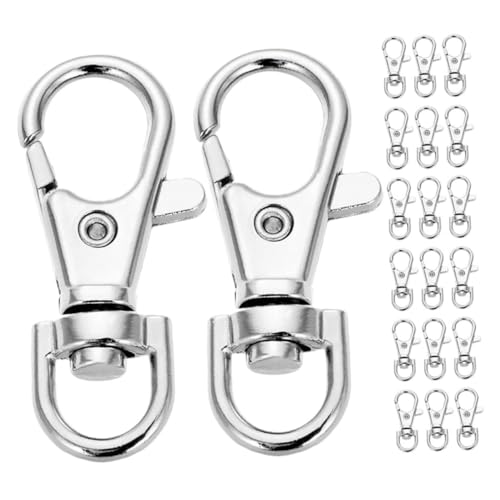 Lurrose 100 Stück Karabinerverschlüsse: Drehbarer Karabinerhaken – Kleiner Drehbarer Metall-cliphaken Für Selbstgemachte Schlüsselanhänger, Schmuck, Schlüsselbänder, Taschen, von Lurrose