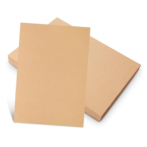 Lurrose 100 Stück Kraftpapier Braun Kartonpapier für Basteln Scrapbooking DIY Kartenherstellung Stabile Kartonbögen Kompatibel mit Druckern für Handarbeiten von Lurrose