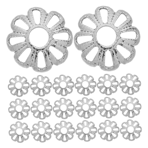 Lurrose 100 Stück Metall Perlenkappen Blumenmotiv Hollow Bead Caps für Diy Schmuckherstellung Endkappen für Armbänder und Ohrringe von Lurrose