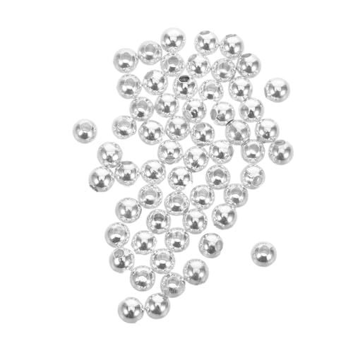 Lurrose 100 Stück Metallperlen Schmuck-Abstandshalter aus Metall Silberhalterperlen DIY Bastelperlen Zubehör zur Schmuckherstellung gefüllte Abstandsperlen Schmuckanhänger lose Perlen von Lurrose