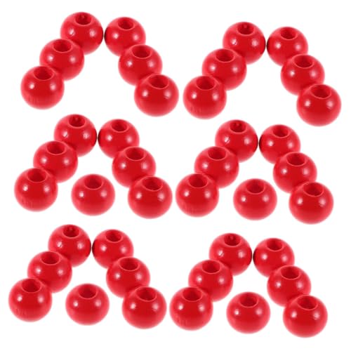 Lurrose 100 Stück Rote Holzperlen mit Großem Loch für Diy Basteln Vintage Spacer Beads Kinderfreundlich für Makramee Schmuckherstellung Weihnachtsbaum und Wohnkultur Lurrose 100 Stück Rote Holzperlen mit Großem Loch für Diy Basteln Vintage Spacer Beads Kinderfreundlich für Makramee Schmuckherstellung Weihnachtsbaum und Wohnkultur von Lurrose