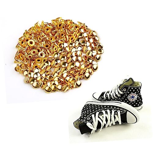 Lurrose 100 Stück Runde Pilzform Metall Nieten Diy Punk Style für Leder Taschen Armbänder Kleidung Gold von Lurrose