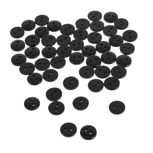 Lurrose 100 Stück Schwarze Flachknöpfe für Kleidung Scrapbooking und Bastelprojekte Stabile und Vielseitige Nähknöpfe für Heimdekoration und Handwerk von Lurrose