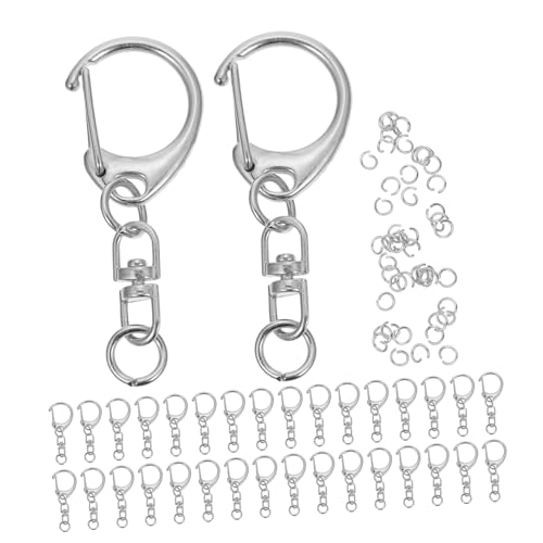 Lurrose 100 Stück Schwenkkarabiner aus Robustem Zinklegierung C-förmige Drehhaken mit Federmechanismus Vielseitige Schlüsselanhänger-verschlüsse für DIY Schmuck Taschen Lanyards von Lurrose