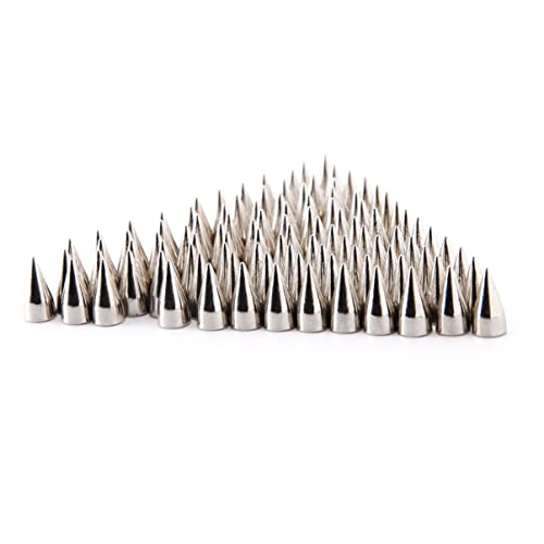 Lurrose 100 Stück Silberne Metall Spike Nieten Schraubstifte für Diy Lederhandwerk Punk Style Ziernieten für Taschen Schuhe und Jacken von Lurrose