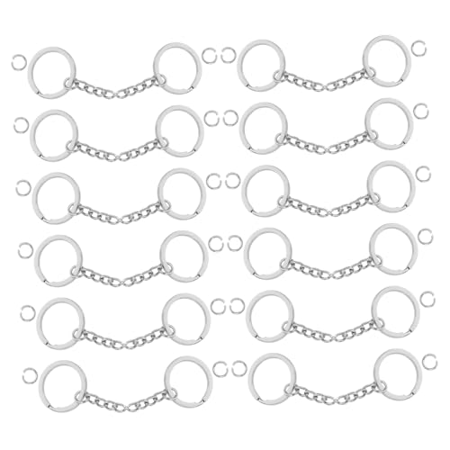 Lurrose 100 Stück Silberne Schlüsselringe mit Teiliger Kette Flache Schlüsselhalter Ringe Verstellbar Robustes Metall für Diy Schlüsselanhänger Schmuckherstellung Lurrose 100 Stück Silberne Schlüsselringe mit Teiliger Kette Flache Schlüsselhalter Ringe Verstellbar Robustes Metall für Diy Schlüsselanhänger Schmuckherstellung von Lurrose
