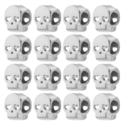 Lurrose 100 Stück Skull Beads mit Großem Langlebige Halloween Schmuckperlen aus Legierung für DIY Armbänder Halsketten Ohrringe Vielseitig Verwendbare Spacer-charms in Silber Lurrose 100 Stück Skull Beads mit Großem Langlebige Halloween Schmuckperlen aus Legierung für DIY Armbänder Halsketten Ohrringe Vielseitig Verwendbare Spacer-charms in Silber von Lurrose