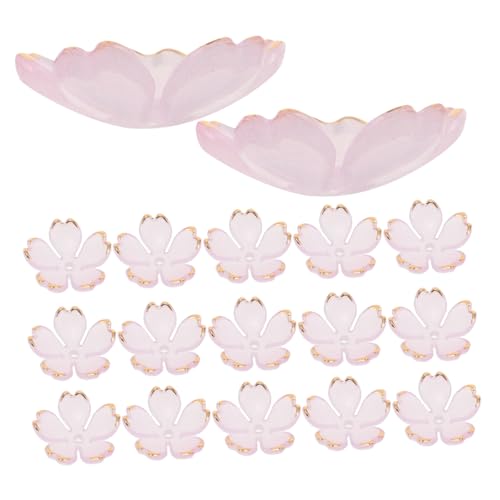 Lurrose 100 Stück Teiliges Acryl Kirschblüten Perlen Goldumrandete Blütenblätter mit Farbverlauf Mini Spacer Perlen für Diy Schmuck Haaraccessoires Ohrringe Halsketten und Bastelprojekte von Lurrose