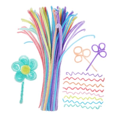Lurrose 100 Stück Teiliges Chenille Stems Bastelset Biegbar Weiche Flauschige Farbige DIY Bastelstäbe für Kreative Gestaltung mit Mix in Pastellfarben von Lurrose