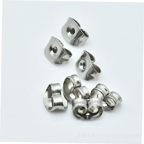 Lurrose 100 Stück Teiliges DIY Ohrstecker aus Runde Ohrstecker mit Ohrstoppern Langlebig und Kreativ für Damen und Herren zum Schmuckherstellen und Ohrschmuck Dekorieren von Lurrose