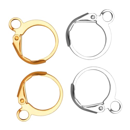 Lurrose 100 Stück Teiliges Handmade Ohrringhaken aus Metall Französische Ohrclips in Gold und Silber Langlebige DIY Schmuckzubehör für Damen und Mädchen zum Selbermachen von Ohrringen Lurrose 100 Stück Teiliges Handmade Ohrringhaken aus Metall Französische Ohrclips in Gold und Silber Langlebige DIY Schmuckzubehör für Damen und Mädchen zum Selbermachen von Ohrringen von Lurrose
