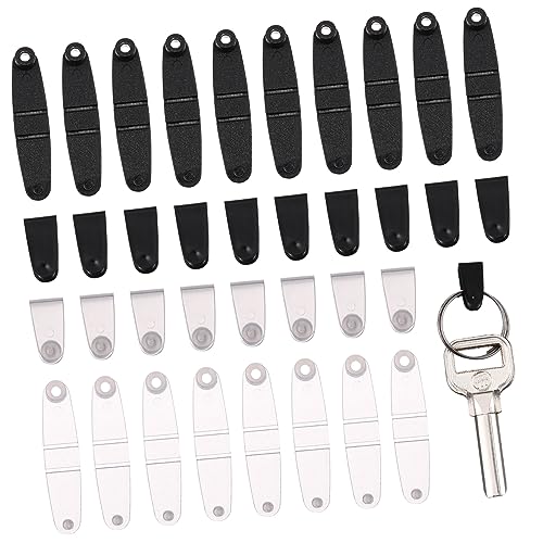 Lurrose 100 Stück Teiliges Kunststoff Faltclips Transparent und Schwarz Vielseitige Schlüsselanhänger und Ausweishalter Clips Geeignet für Kartenhalter Schlüsselringe Einfach zu Verwenden von Lurrose
