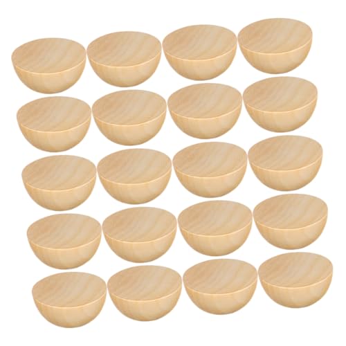Lurrose 100 Stück halbe Holzkugel party dekoration halbe Holzperlen Basteln Sie eine halbe Kugel Mini-Holzkugel Kleine Halbkugel Bälle selber machen Bastelkugeln aus Holz Lotusbaum Beige von Lurrose
