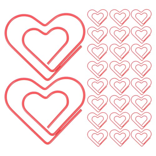 Lurrose 100 Stück süße Büroklammern: Herzförmige Büroklammern – süße rote Lesezeichen aus Metall für Bürotagebücher, Scrapbooking und DIY-Projekte Lurrose 100 Stück süße Büroklammern: Herzförmige Büroklammern – süße rote Lesezeichen aus Metall für Bürotagebücher, Scrapbooking und DIY-Projekte von Lurrose