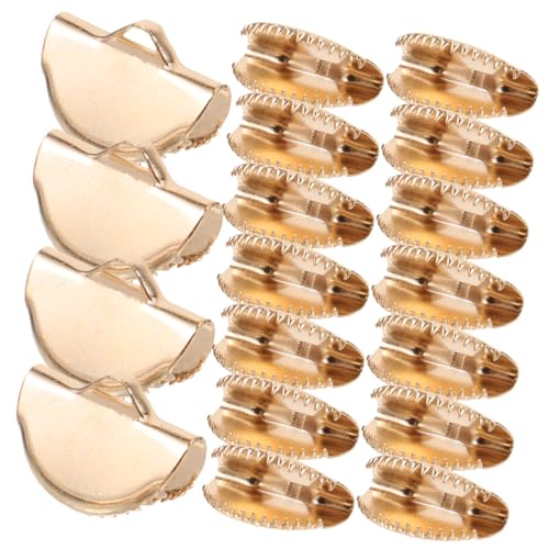 Lurrose 1000 Stück Pferdeclip pocket clip schmuckherstellung Taschenzubehör schuhclip Quastenclip Crimpen Crimp-Endkappen praktischer Schmuck-Kordel-Enden-Clip armband zubehör Metall von Lurrose
