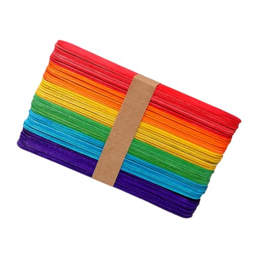 Lurrose 100Stücke Bunte Holz Eisstiele für Bastelprojekte Schulaktivitäten und Kreative Robuste Tragbare und Glatte Stäbchen Lurrose 100Stücke Bunte Holz Eisstiele für Bastelprojekte Schulaktivitäten und Kreative Robuste Tragbare und Glatte Stäbchen von Lurrose