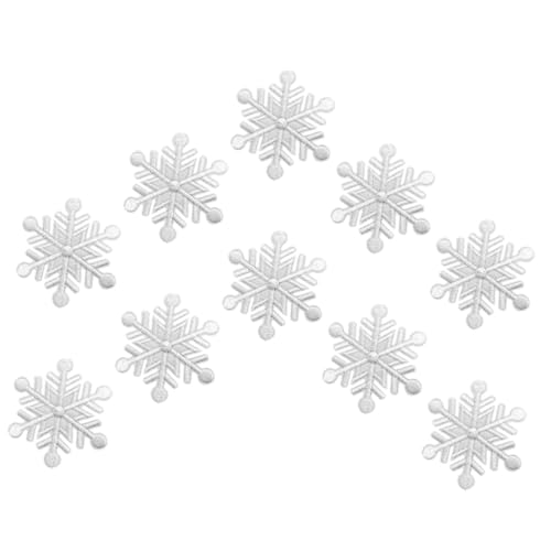Lurrose 10er-pack Schneeflocken-patches Zum Aufbügeln Dekorative Aufnäher Für Kleidung von Lurrose