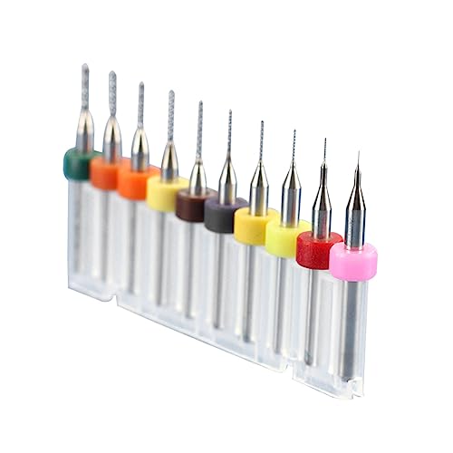 Lurrose 10Stücke Teiliges Pcb Bohrer Set Hartmetall Mikrobohrer für Präzises Bohren für Cnc Leiterplatten und Metallbearbeitung von Lurrose