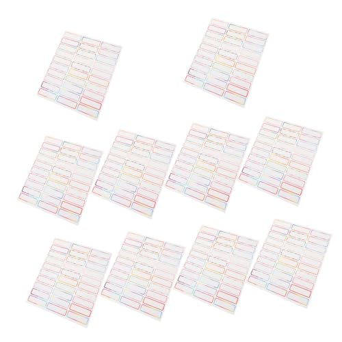 Lurrose 10blätter Beschriftungsaufkleber Selbstklebende Namensetiketten Wasserdichte Farbenfrohe Etiketten Für Klassifizierung Und Organisation Für Schule Büro Und Zuhause von Lurrose