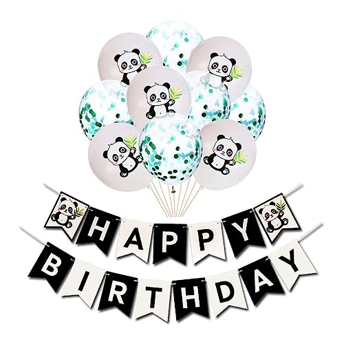 Lurrose 11 Stk Luftballons Panda Geburtstagsbanner Geburtstagsdekoration Emulsion Schmücken von Lurrose