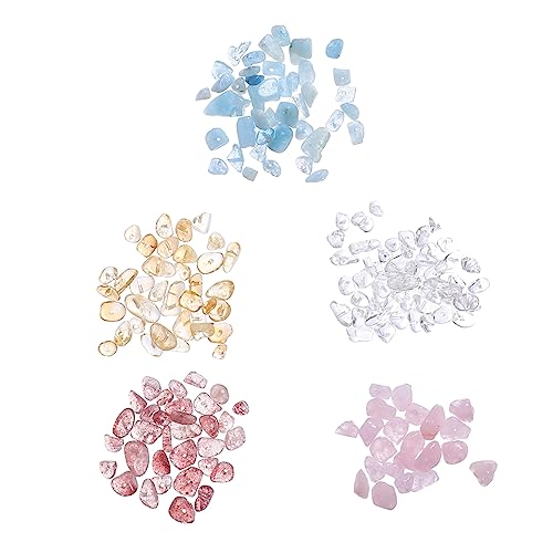 Lurrose 110st Perforierter Kies Edelstein-chips-perlen Diy Zubehör Natürlicher Chip Edelsteinperlen Natürliche Edelsteinsplitter Loch Gebohrte Perlen Chakra-steine-perle Naturstein von Lurrose