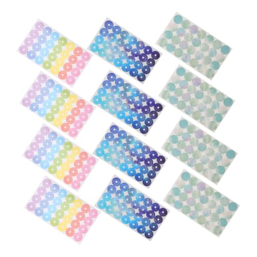 Lurrose 12 Blatt Schutzaufkleber Etiketten Loseblatt Gestanztes Papier Locher Aufkleber Verstärkungsaufkleber von Lurrose