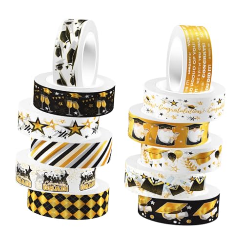 Lurrose 12 Rollen Dekoratives Washi Tape Transparent Selbstklebendes Klebeband für Scrapbooking Diy Projekte Planer und Geschenkgestaltung für Handwerke und Kreative Bastelarbeiten Lurrose 12 Rollen Dekoratives Washi Tape Transparent Selbstklebendes Klebeband für Scrapbooking Diy Projekte Planer und Geschenkgestaltung für Handwerke und Kreative Bastelarbeiten von Lurrose