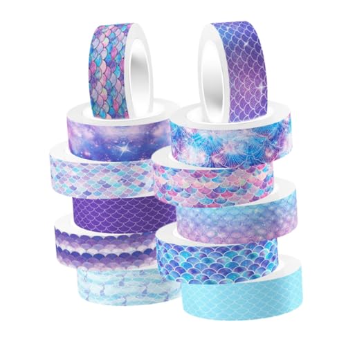 Lurrose 12 Rollen Fantasy -Farbband für dekorative Bänder Milchband Scrapbooking Aufkleber Strand-Washi-Tape dekorative Papierbänder selbstklebende DIY-Klebebänder Lurrose 12 Rollen Fantasy -Farbband für dekorative Bänder Milchband Scrapbooking Aufkleber Strand-Washi-Tape dekorative Papierbänder selbstklebende DIY-Klebebänder von Lurrose