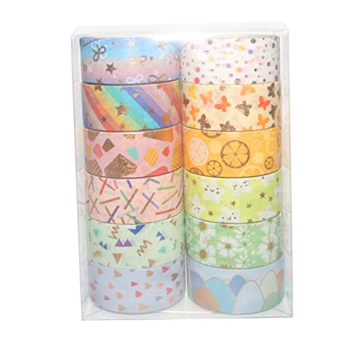 Lurrose Klebeband für Scrapbooking 12 Rollen Washi-klebebänder Exquisite Dekorative Klebebänder Aus Goldfolie Lurrose Klebeband für Scrapbooking 12 Rollen Washi-klebebänder Exquisite Dekorative Klebebänder Aus Goldfolie von Lurrose