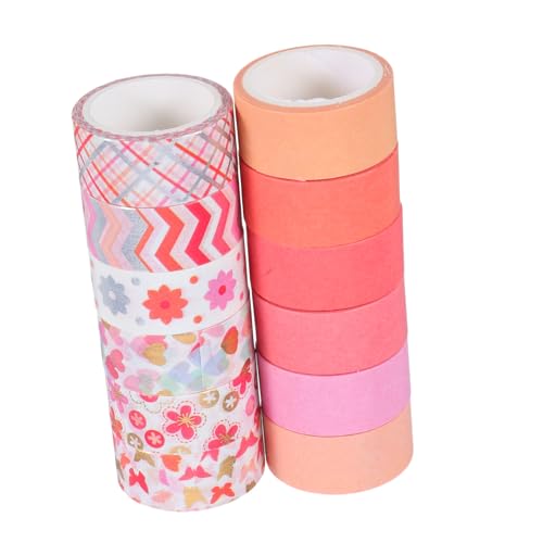 Lurrose 12 Rollen Washi-tape Washi Tape Zum Aufzeichnen Wickelband Für Vintage Washi Tape Klebeband Für Scrapbooking Kalender Washi Tape Blumenverpackungsbänder Bastelband Papier von Lurrose