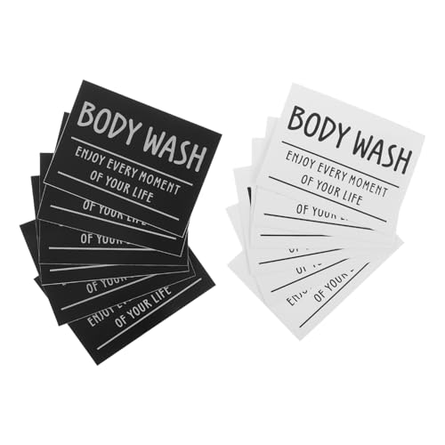 Lurrose 12 Stück Badezimmer Etiketten für Pflegeprodukte Wasserdichte Aufkleber für Glasbehälter Nachfüllbare Flasche Shampoo und Seife Organisieren Klare Sichtbarkeit und Einfache von Lurrose