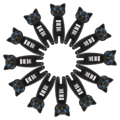 Lurrose 12 Stück Büroklammern, Memo-clip-halter, Kartoffelchip-tütenklammern, Lebensmittelbeutel-versiegeler, Schreibtisch-organizer, Katzenförmige Tütenklammern, von Lurrose