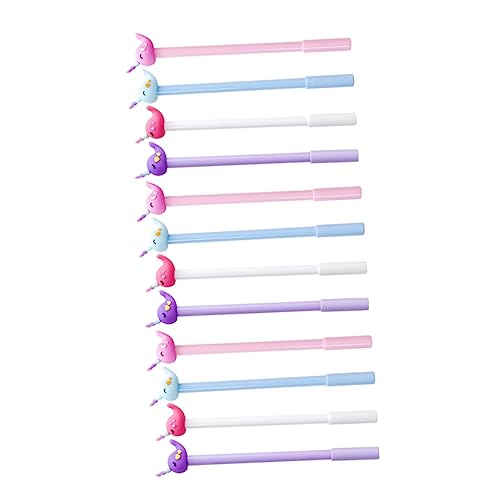 Lurrose 12 Stück Cartoon Narwhal Kugelschreiber Signature Pens für Kreative Schreibutensilien für Schule Büro und Zuhause Bequem und Leicht zu Halten von Lurrose