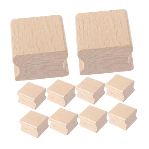 Lurrose 12 Stück Holzstempel Rohlinge aus Buchenholz mit Nut für Diy Stempelprojekte für Bastelarbeiten und Kreative Anwendungen von Lurrose